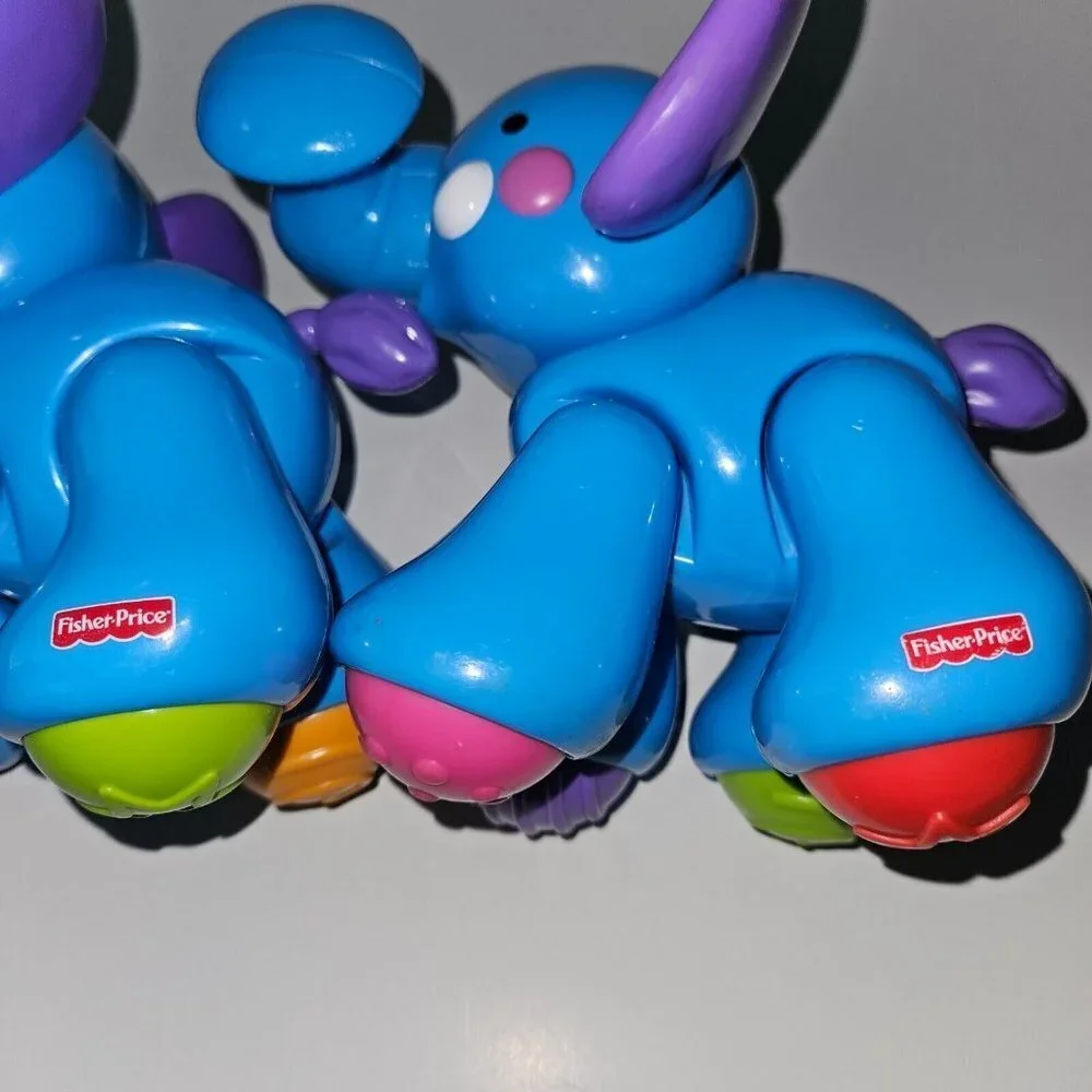 2 Fisher Price Blue Elephant Lot Amazing Animals Train Accessories Click Clack